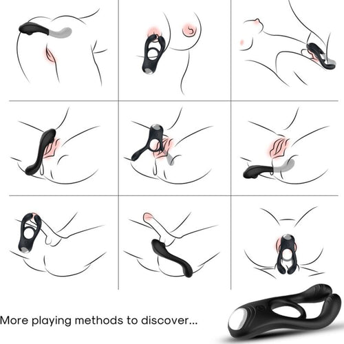 ARMONY - VEYRON ANILLO VIBRADOR DOBLE PINZA NEGRO - OMerotics
