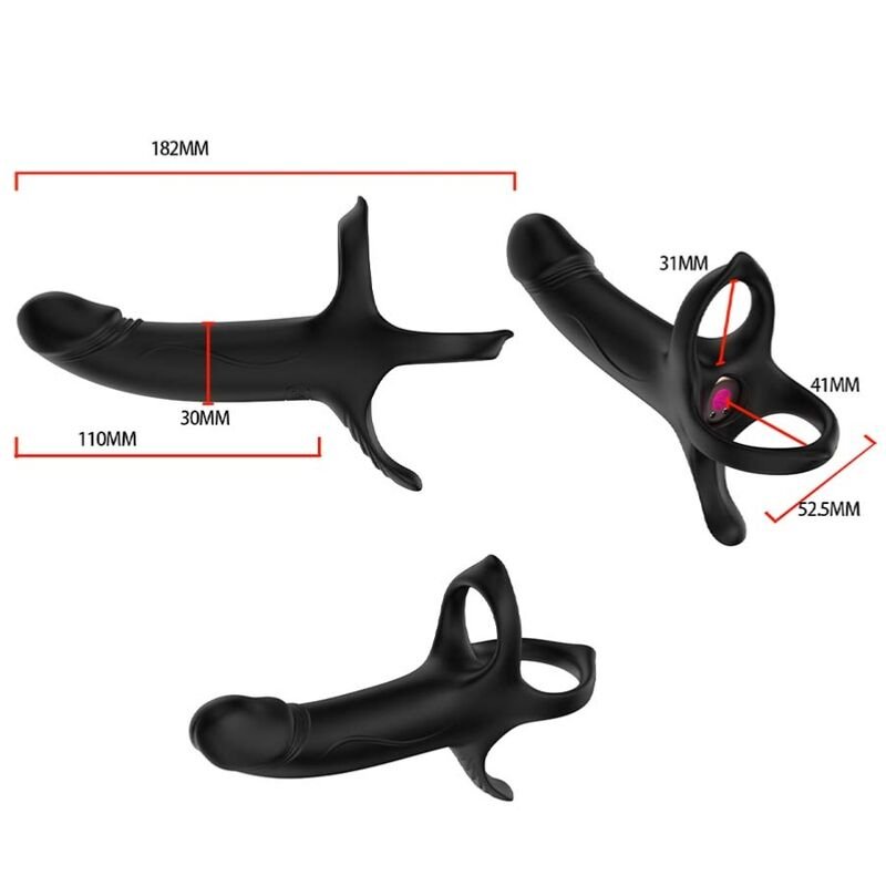 ARMONY - DILDO CON ANILLO & VIBRADOR CONTROL REMOTO NEGRO - OMerotics