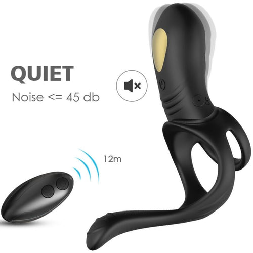 ARMONY - JOY JUMPER ANILLO VIBRADOR PAREJAS & PLUG ANAL CONTROL REMOTO NEGRO - OMerotics