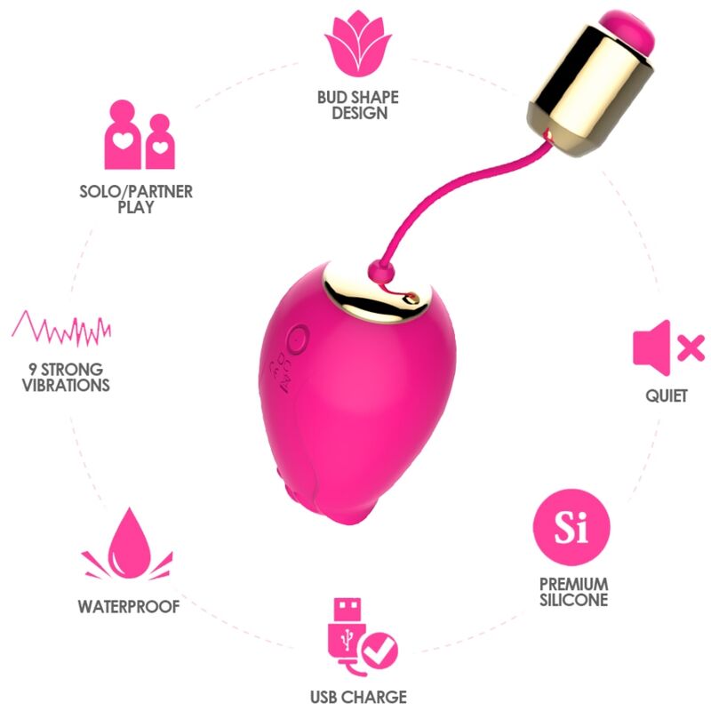 ARMONY - MANDALA HUEVO VIBRADOR PUNTO G CONTROL REMOTO FUCSIA - OMerotics