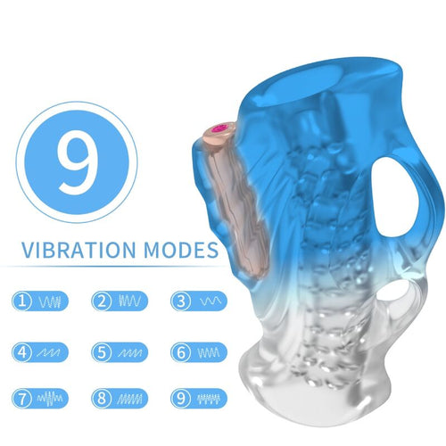 ARMONY - MASTURBATOR DEDAL & VIBRADOR AZUL DEGRADADO - OMerotics