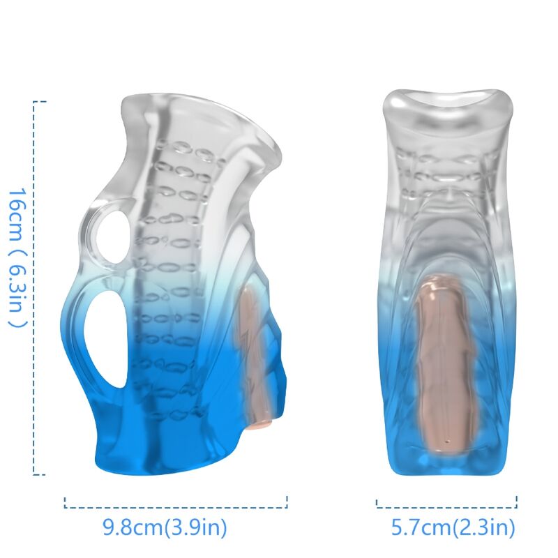 ARMONY - MASTURBATOR DEDAL & VIBRADOR AZUL DEGRADADO - OMerotics