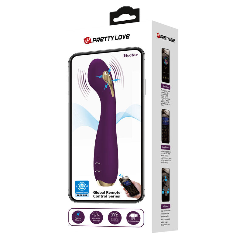 PRETTY LOVE – HECTOR ELEKTROSCHOCK-VIBRATOR PER APP-STEUERUNG LILA