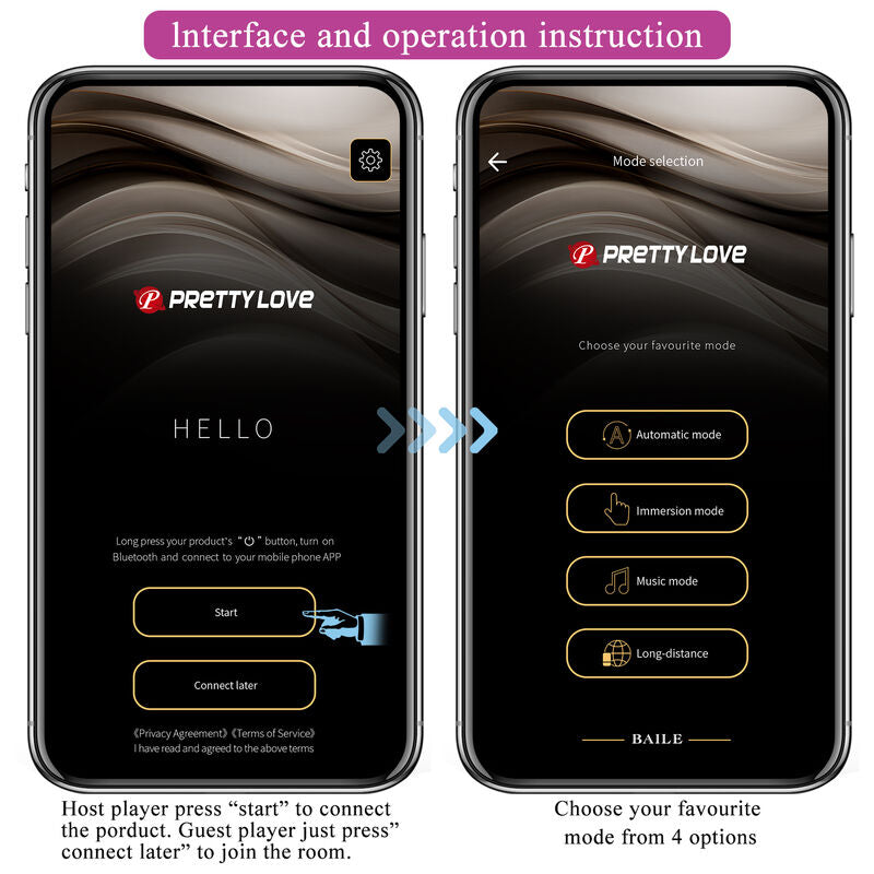 PRETTY LOVE – HECTOR ELEKTROSCHOCK-VIBRATOR PER APP-STEUERUNG LILA