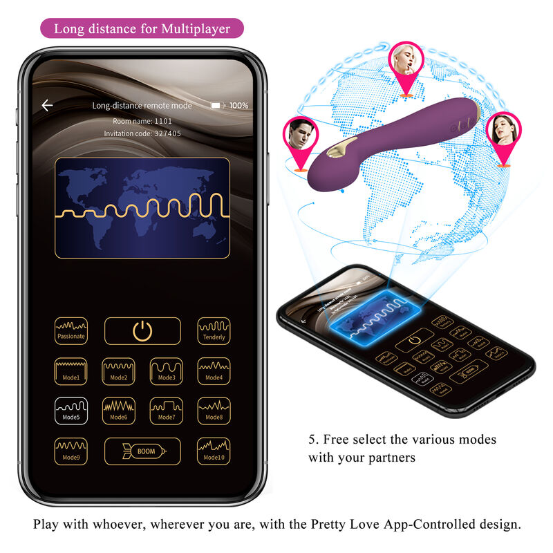 PRETTY LOVE – HECTOR ELEKTROSCHOCK-VIBRATOR PER APP-STEUERUNG LILA