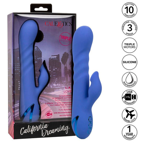CALEXOTICS - L.A LOVE VIBRADOR & SUCCIONADOR AZUL BY CALIFORNIA DREAMING - OMerotics