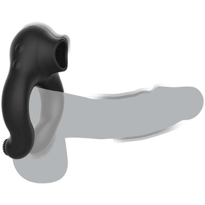 ARMONY - ANILLO VIBRADOR SILICONA 3 MOTORES RECARGABLE NEGRO - DORADO - OMerotics