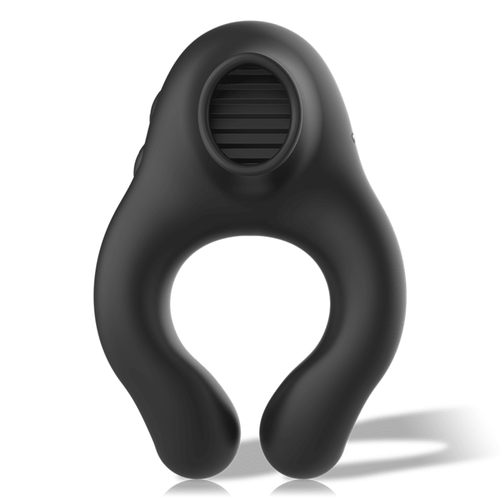 ARMONY - ANILLO VIBRADOR SILICONA 3 MOTORES RECARGABLE NEGRO - DORADO - OMerotics