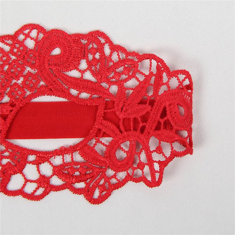 QUEEN LINGERIE - ANTIFAZ DE ENCAJE ROJO - OMerotics