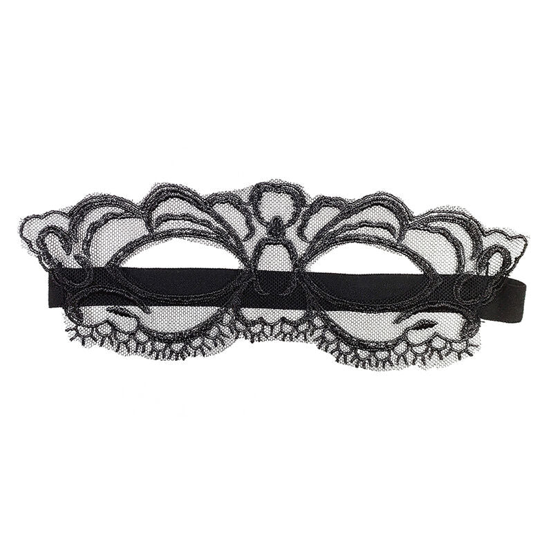 QUEEN LINGERIE - ANTIFAZ DE ENCAJE FINO NEGRO - OMerotics