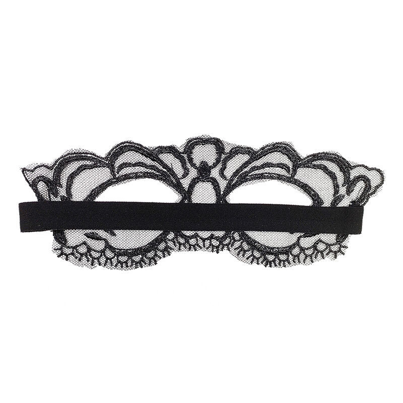 QUEEN LINGERIE - ANTIFAZ DE ENCAJE FINO NEGRO - OMerotics
