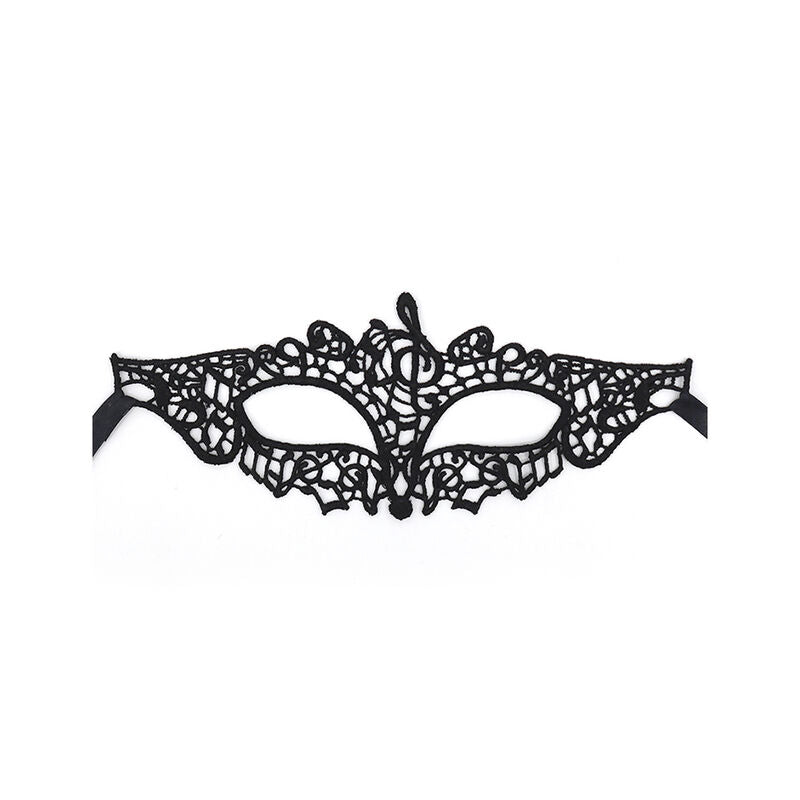 QUEEN LINGERIE - BLACK LACE EYE MASK MODEL 2
