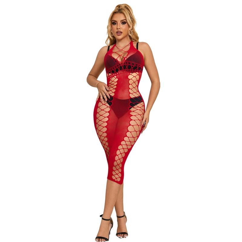 SUBBLIME - 952327 VESTIDO DE REJILLA LARGO ROJO TALLA ÚNICA - OMerotics