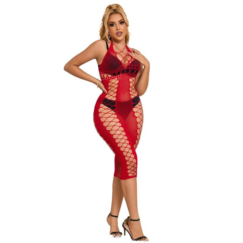 SUBBLIME - 952327 VESTIDO DE REJILLA LARGO ROJO TALLA ÚNICA - OMerotics
