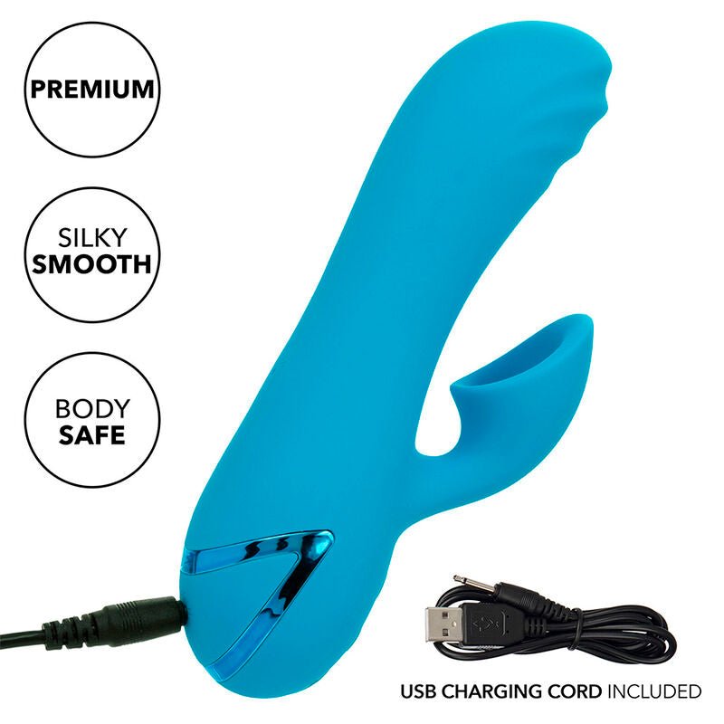 CALEXOTICS - SUNSET BEACH SEDUCER VIBRADOR Y ESTIMULADOR 10 FUNCIONES AZUL - OMerotics