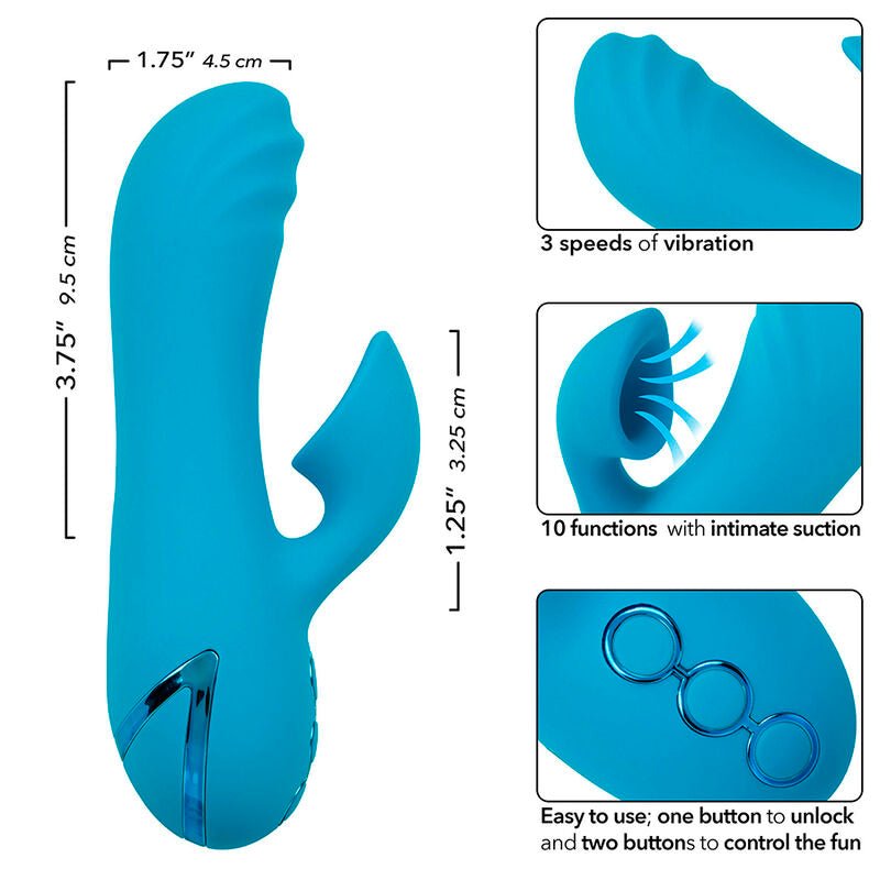 CALEXOTICS - SUNSET BEACH SEDUCER VIBRADOR Y ESTIMULADOR 10 FUNCIONES AZUL - OMerotics