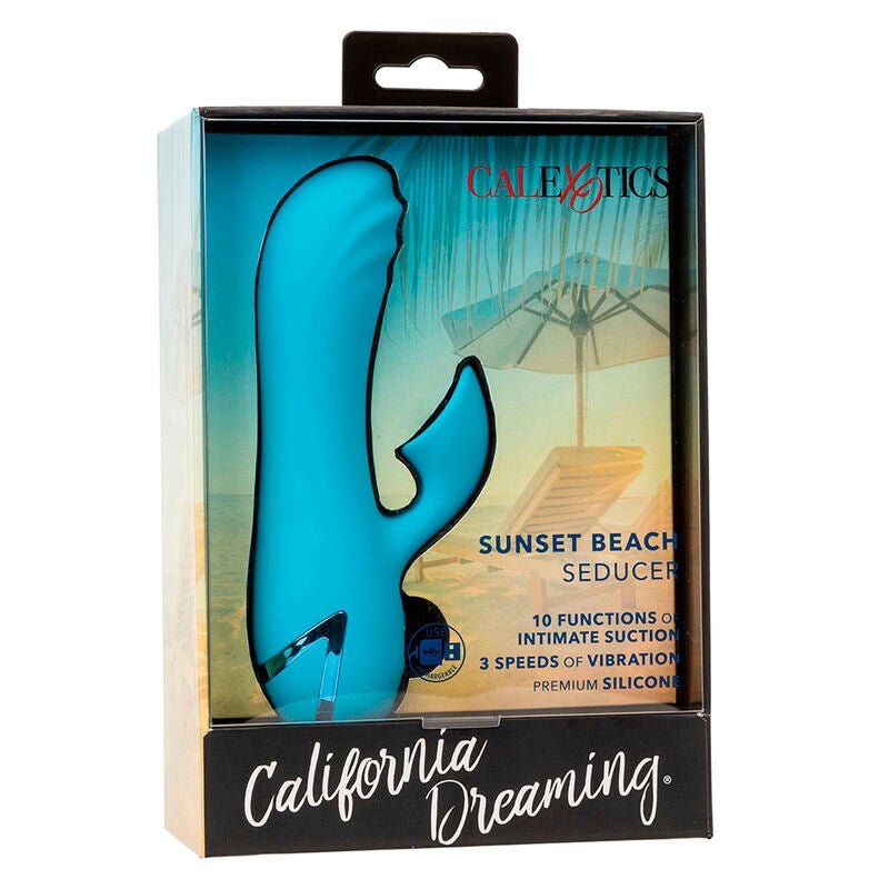 CALEXOTICS - SUNSET BEACH SEDUCER VIBRADOR Y ESTIMULADOR 10 FUNCIONES AZUL - OMerotics