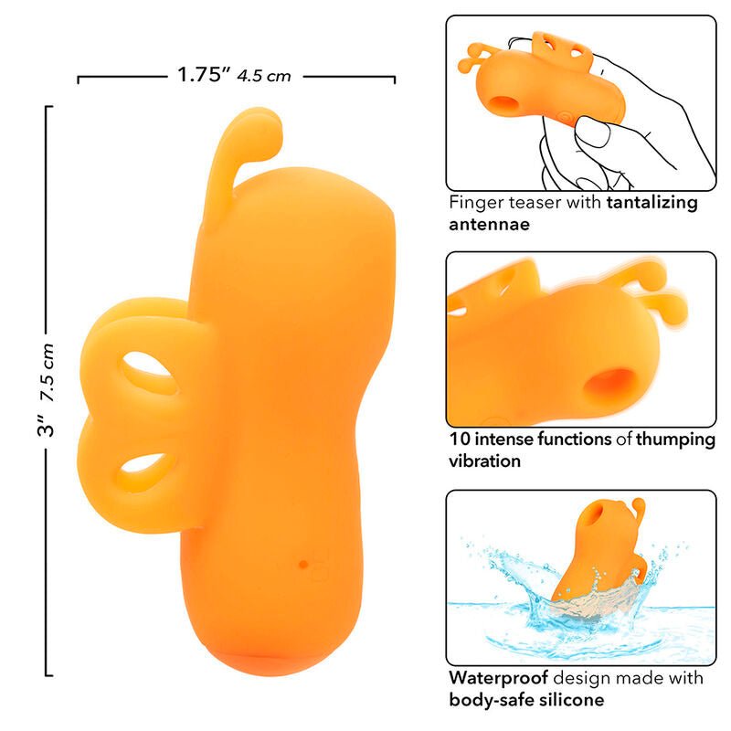 CALEXOTICS - NEON VIBES THE BUZZING VIBE ESTIMULADOR DE DEDO 10 VIBRACIONES NARANJA - OMerotics