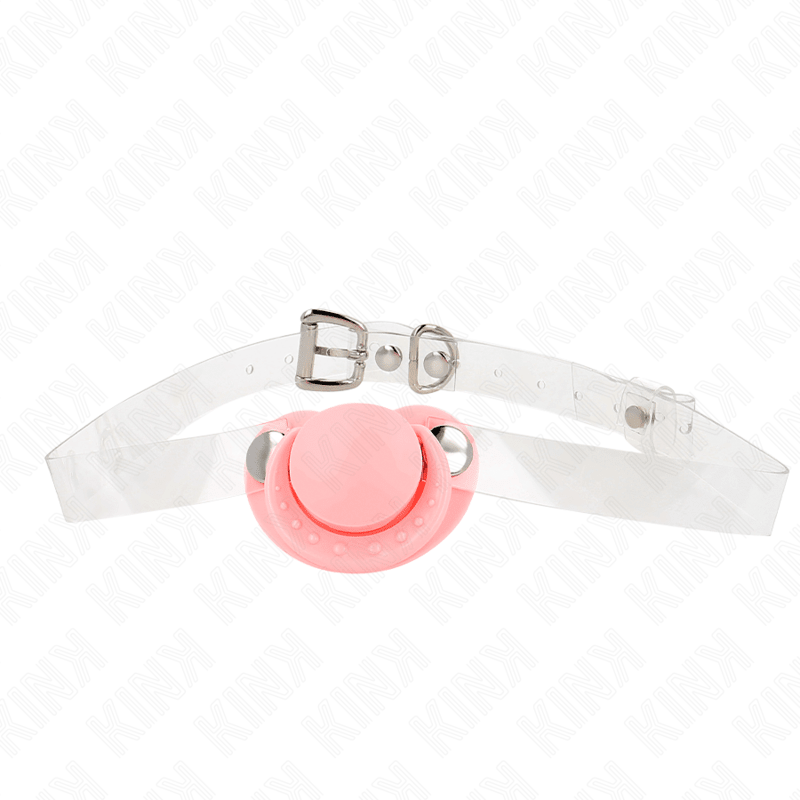KINK - MORDAZA FORMA CHUPETE 5.5 x 4 CM ROSA AJUSTABLE 43-60 CM - OMerotics