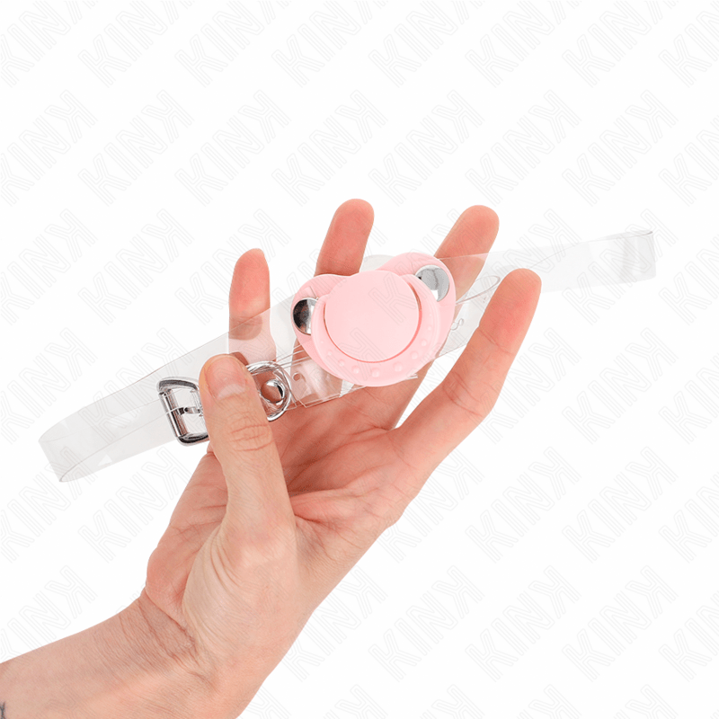 KINK - MORDAZA FORMA CHUPETE 5.5 x 4 CM ROSA AJUSTABLE 43-60 CM - OMerotics