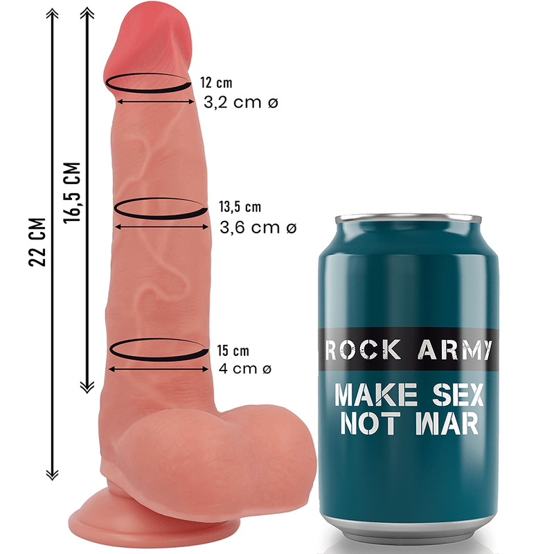 ROCKARMY - RANGER DILDO REALISTA DUAL DENSITY LIQUID SILICONE 22 CM -O- 3.6 CM - OMerotics