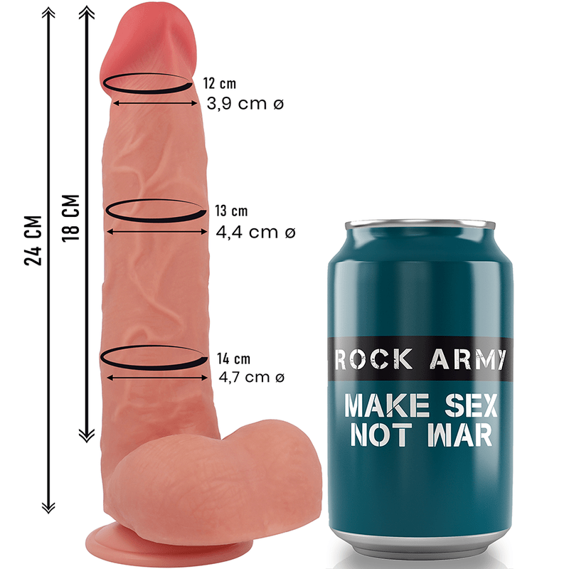 ROCKARMY - RAPTOR DILDO REALISTA DUAL DENSITY LIQUID SILICONE 24 CM -O- 4.4 CM - OMerotics