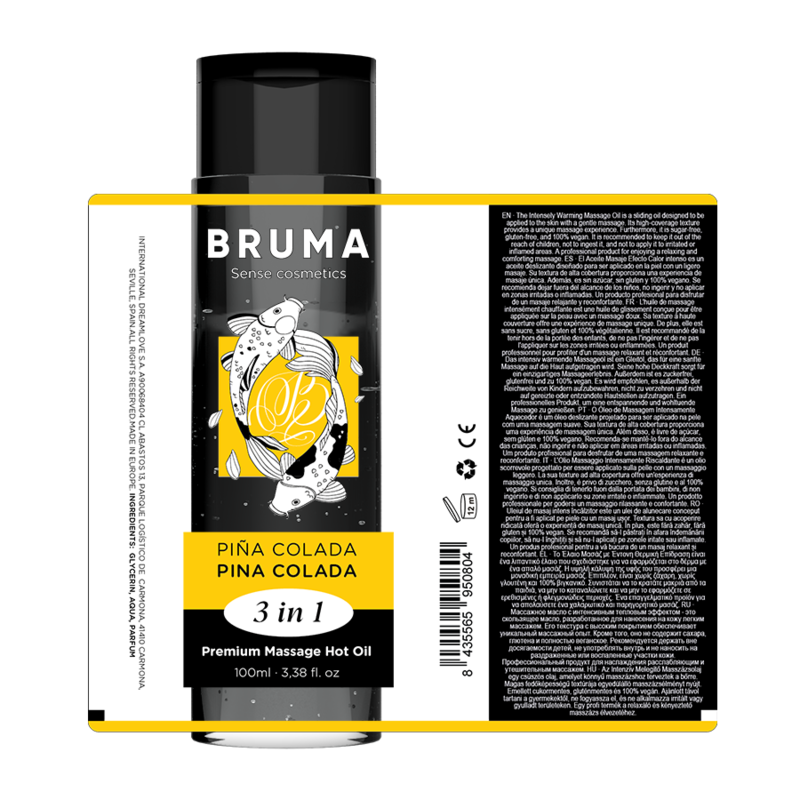 BRUMA - PREMIUM MASSAGEÖL WÄRMEEFFEKT PIÑA COLADA GESCHMACK 3 IN 1 - 100 ML