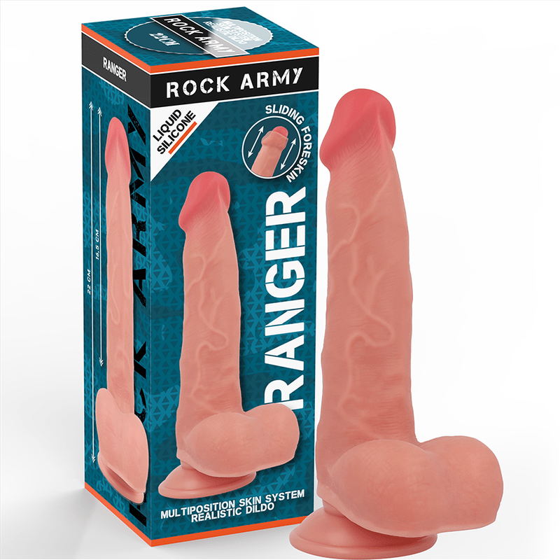 ROCKARMY - RANGER DILDO REALISTA DUAL DENSITY LIQUID SILICONE 22 CM -O- 3.6 CM - OMerotics