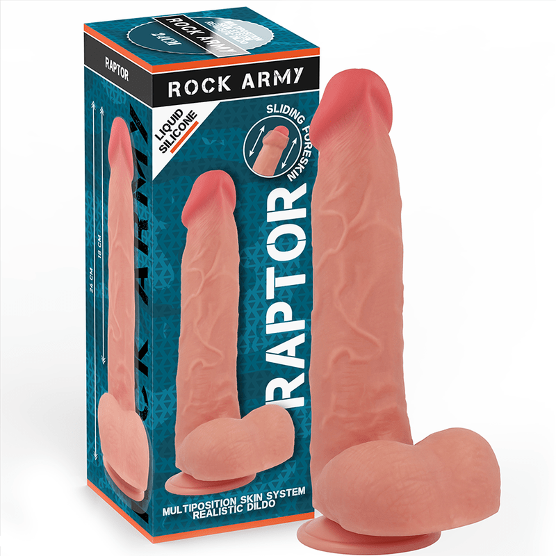 ROCKARMY - RAPTOR DILDO REALISTA DUAL DENSITY LIQUID SILICONE 24 CM -O- 4.4 CM - OMerotics