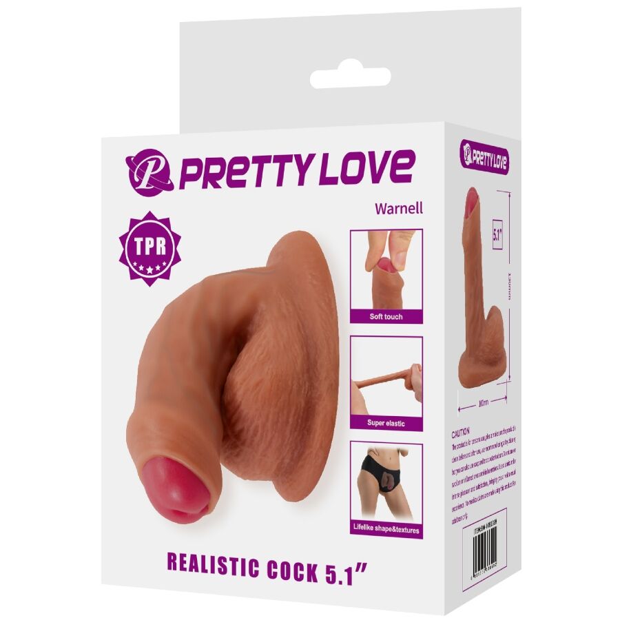 PRETTY LOVE - WARNELL DILDO ULTRA REALÍSTICO Y ELÁSTICO 9.5 CM MULATO - OMerotics