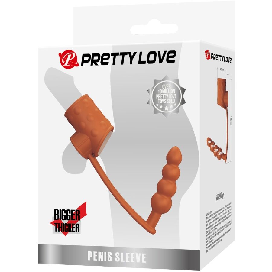 PRETTY LOVE - FUNDA PARA PENE CON PLUG ANAL NATURAL - OMerotics