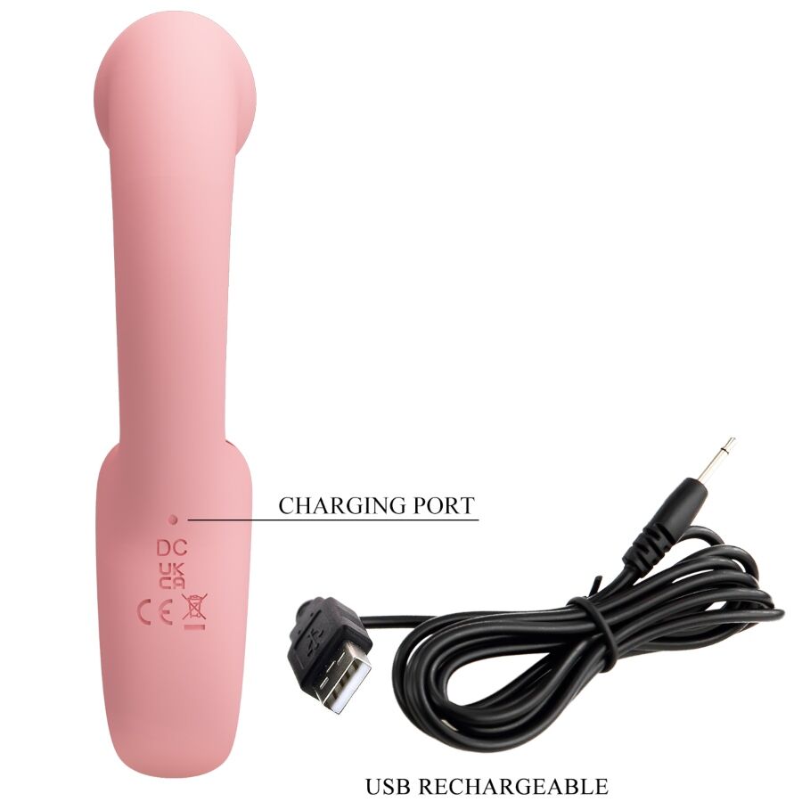 PRETTY LOVE - ERYNNYES VIBRADOR PUNTO G + ESTIMULADOR CLÍTORIS 10 VIBRACIONES ROSA - OMerotics
