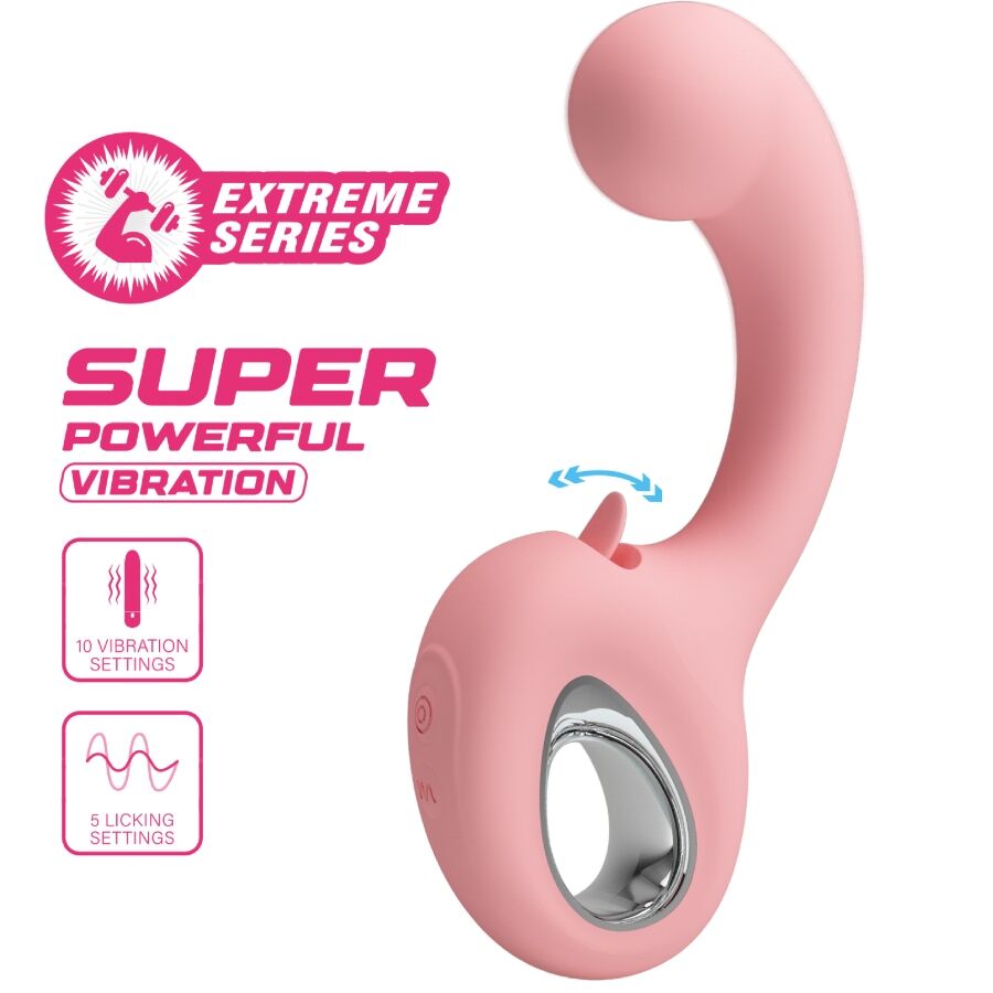 PRETTY LOVE - ERYNNYES VIBRADOR PUNTO G + ESTIMULADOR CLÍTORIS 10 VIBRACIONES ROSA - OMerotics