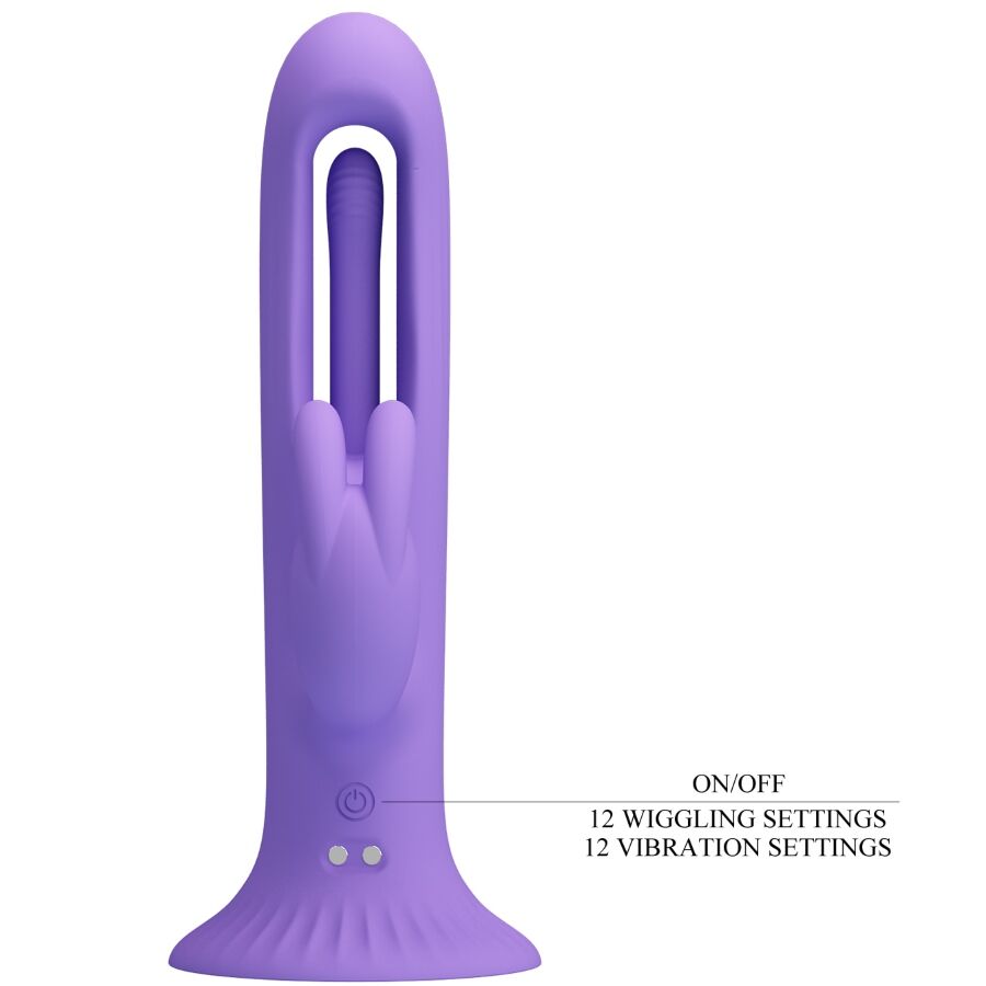 PRETTY LOVE - KILLMOULIS VIBRADOR RABBIT 12 MODOS DE VIBRACIÓN MORADO - OMerotics
