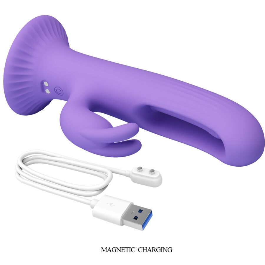 PRETTY LOVE - KILLMOULIS VIBRADOR RABBIT 12 MODOS DE VIBRACIÓN MORADO - OMerotics