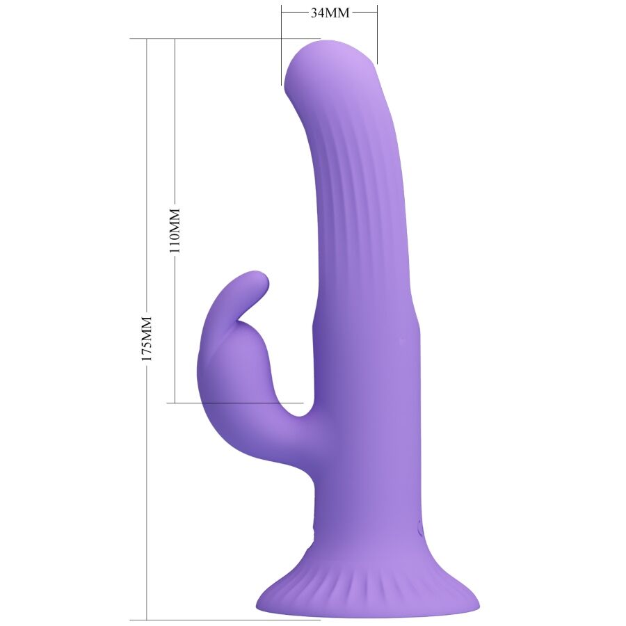 PRETTY LOVE - KILLMOULIS VIBRADOR RABBIT 12 MODOS DE VIBRACIÓN MORADO - OMerotics