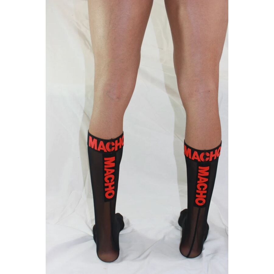 MACHO - CALCETINES FINOS NEGRO/ROJO TALLA ÚNICA - OMerotics