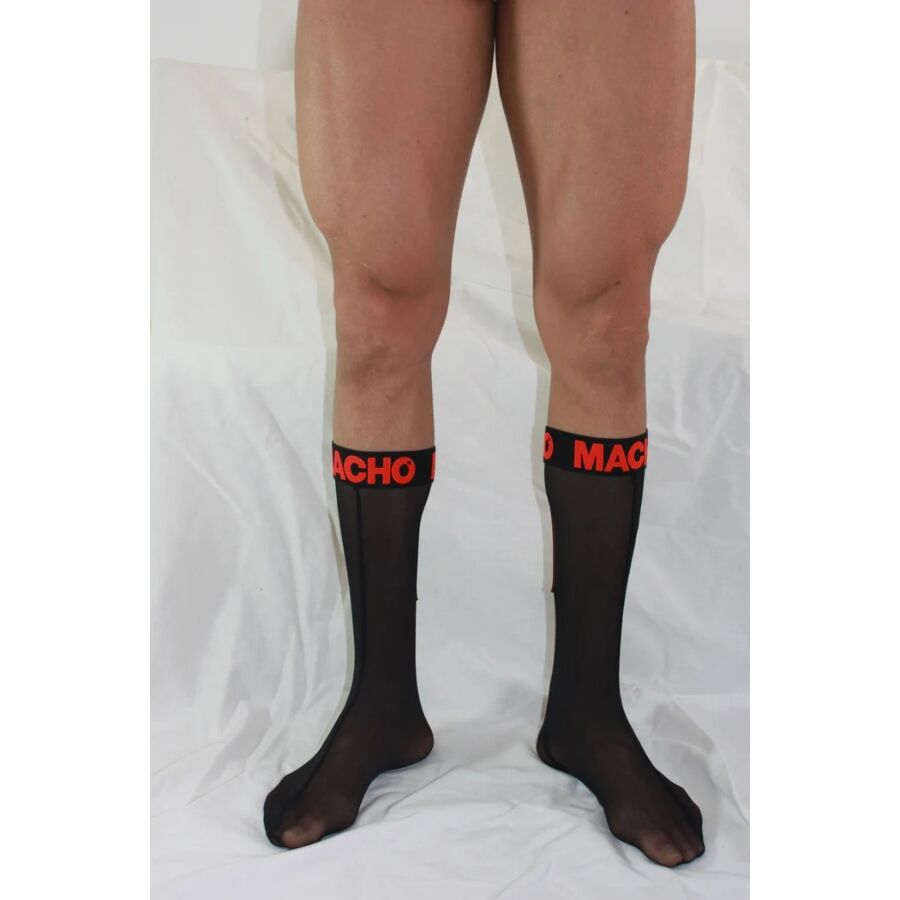 MACHO - CALCETINES FINOS NEGRO/ROJO TALLA ÚNICA - OMerotics