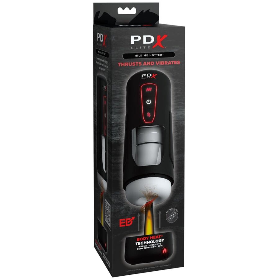 PDX ELITE - MILK ME HOTTER MASTURBADOR AUTOMÁTICO CON THRUSTING Y VIBRACIÓN EFECTO CALOR - OMerotics