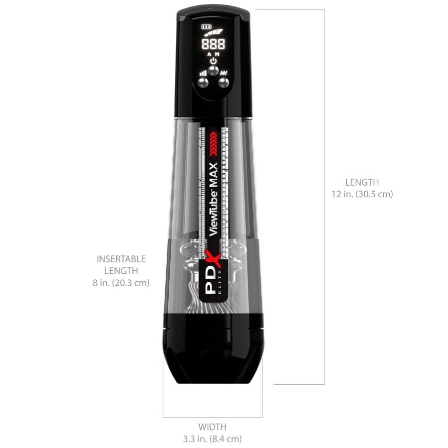 PDX ELITE - VIEWTUBE MAX VIEW MASTURNADOR AUTOMÁTICO CON SUCCIÓN TRANSPARENTE - OMerotics