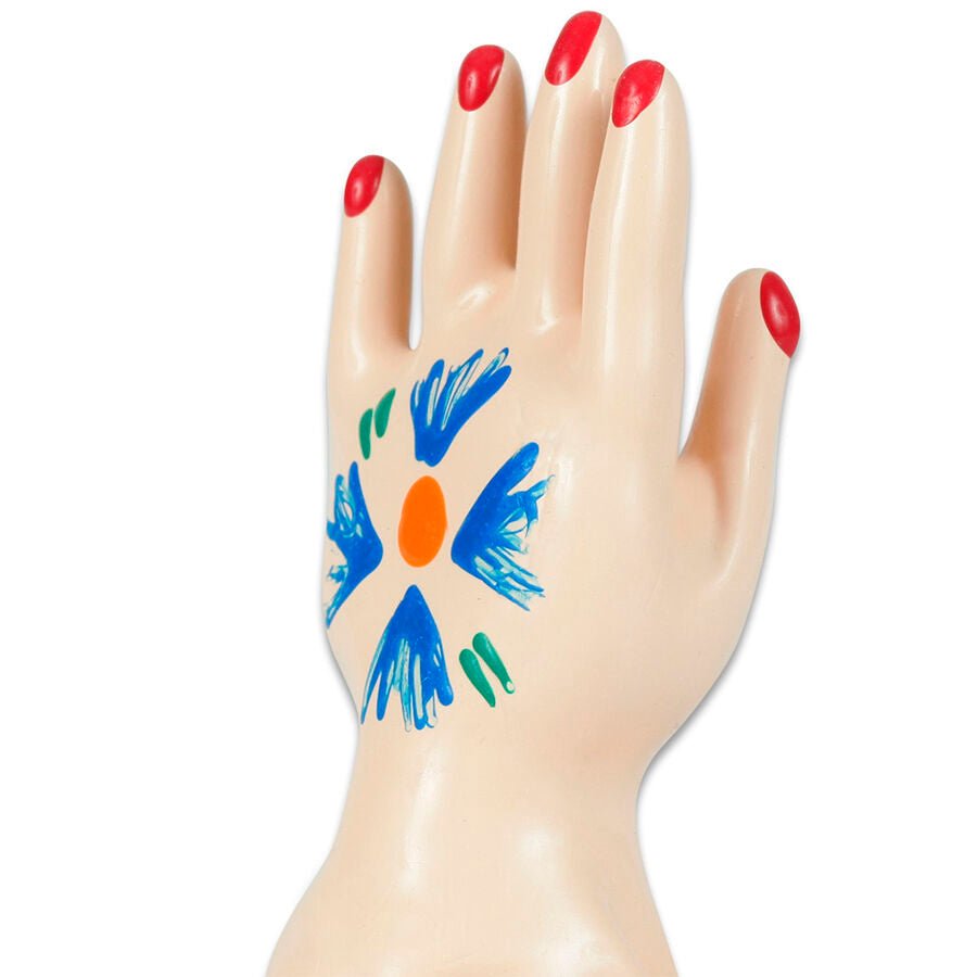 CONDOMERIE - PRESERVATIVO DECORATIVO PINTADO A MANO PALMA DE LA MANO MODELO 1 - OMerotics
