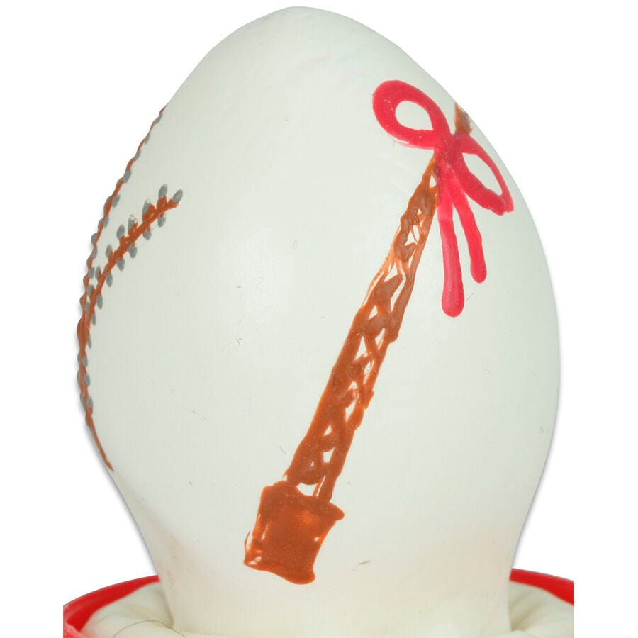 CONDOMERIE - PRESERVATIVO DECORATIVO PINTADO A MANO HUEVO DE PASCUA BLANCO - OMerotics