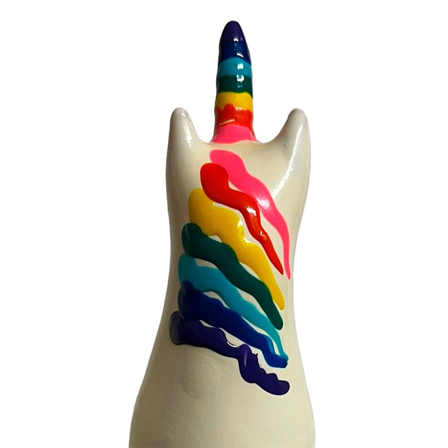 CONDOMERIE - PRESERVATIVO DECORATIVO PINTADO A MANO ARCOÍRIS UNICORNIO - OMerotics