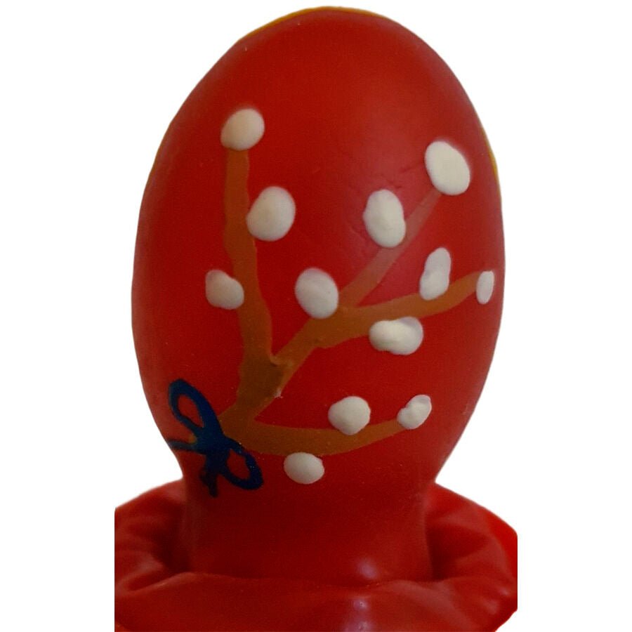 CONDOMERIE - PRESERVATIVO DECORATIVO PINTADO A MANO HUEVO DE PASCUA ROJO - OMerotics