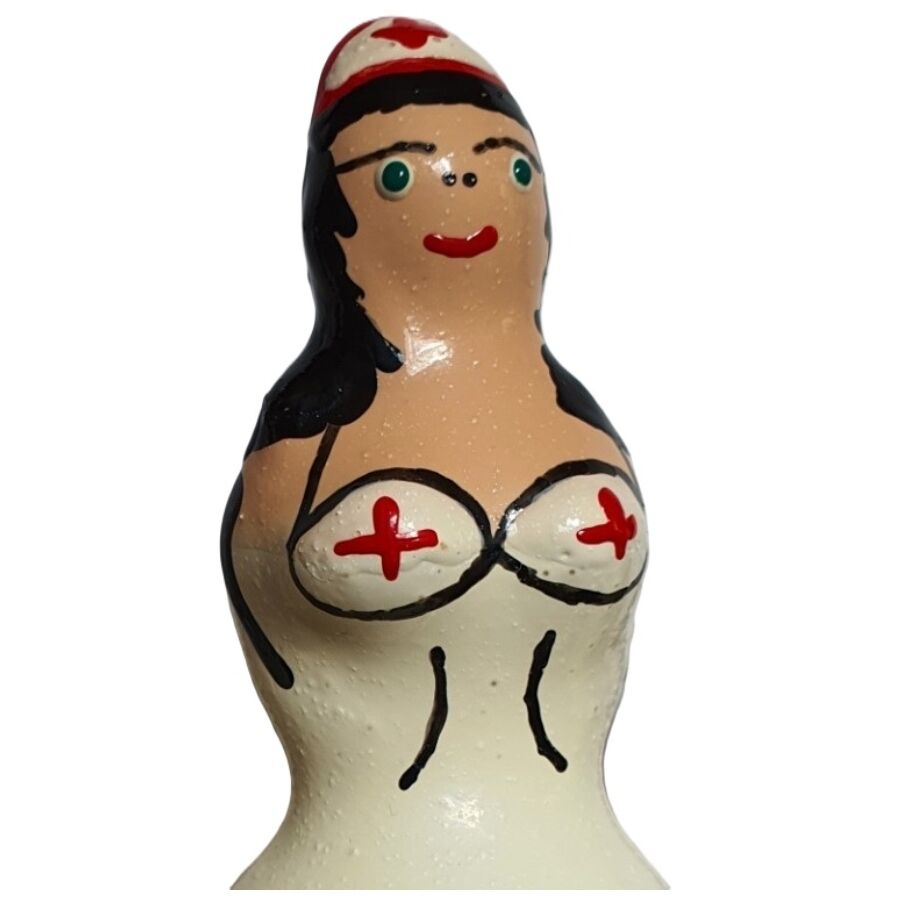 CONDOMERIE - PRESERVATIVO DECORATIVO PINTADO A MANO ENFERMERA NEGRA - OMerotics