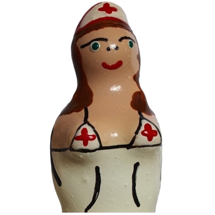 CONDOMERIE - PRESERVATIVO DECORATIVO PINTADO A MANO ENFERMERA MORENA - OMerotics