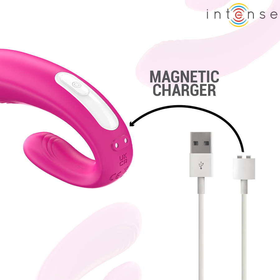 INTENSE - JANET ESTIMULADOR Y VIBRADOR DUAL EN FORMA DE U CON CONTROL REMOTO ROSA - OMerotics