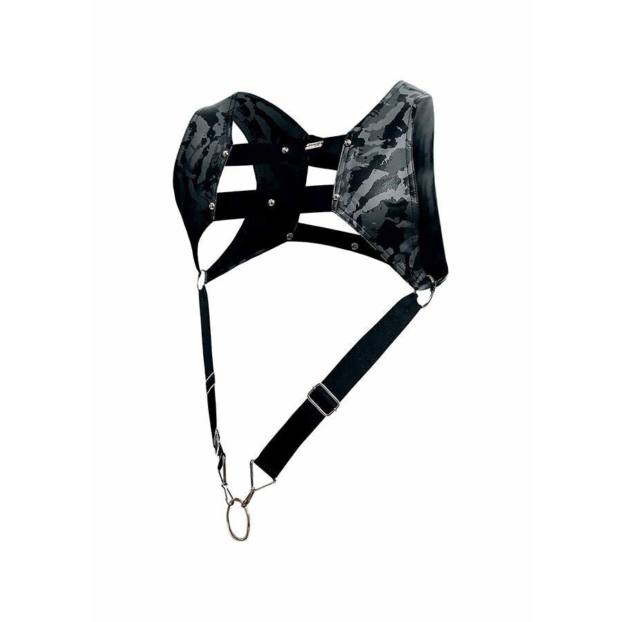 MOB - DNGEON ARNÉS CON ANILLO PLATEADO PARA EL PENE TALLA ÚNICAS - OMerotics