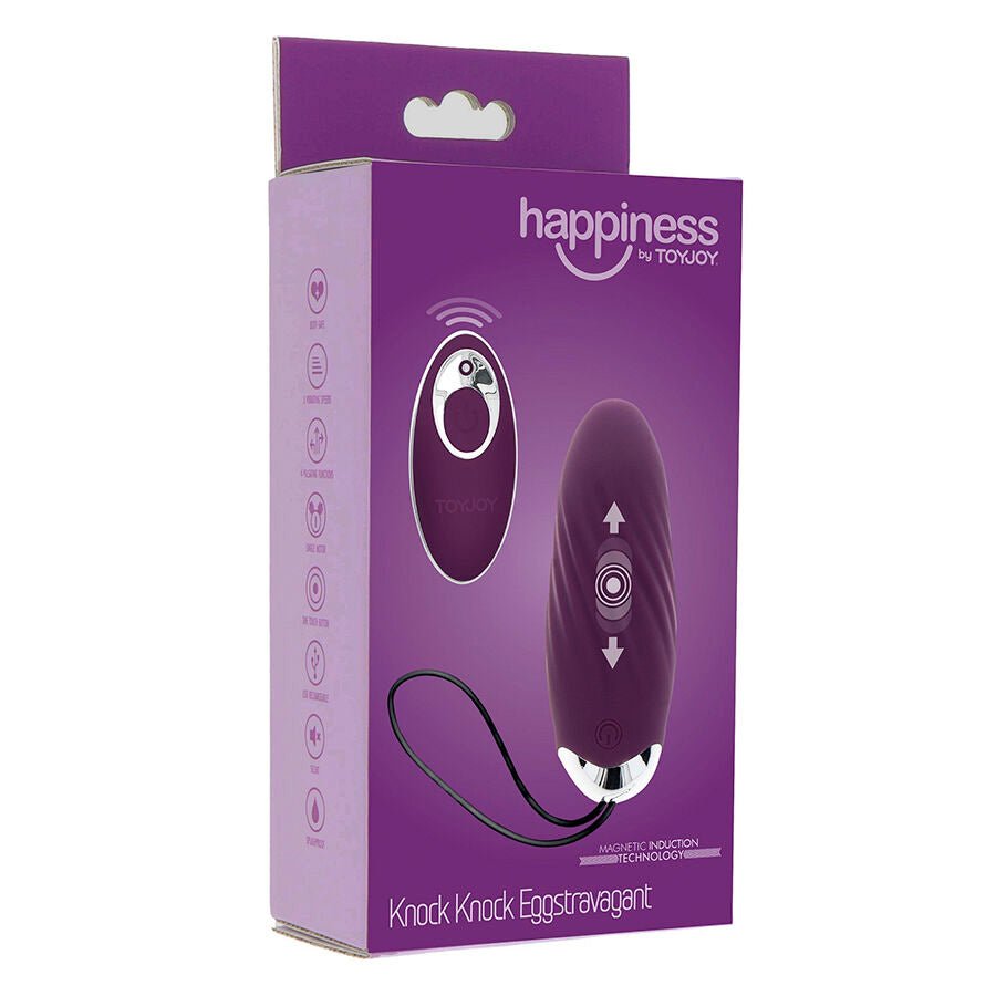 TOYJOY - HAPPINESS KNOCK KNOCK EGGSTAVAGANT VIBRADOR CON CONTROL REMOTO MORADO - OMerotics