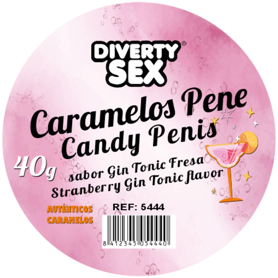 DIABLO PICANTE - 20 CARAMELOS CON FORMA DE PENE CON SABOR GIN TONIC - OMerotics